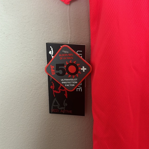 Uzzi Active UPF 50 Bright Coral Active Wear Shirt Short Size Small Boy/Girl - Picture 3 of 8